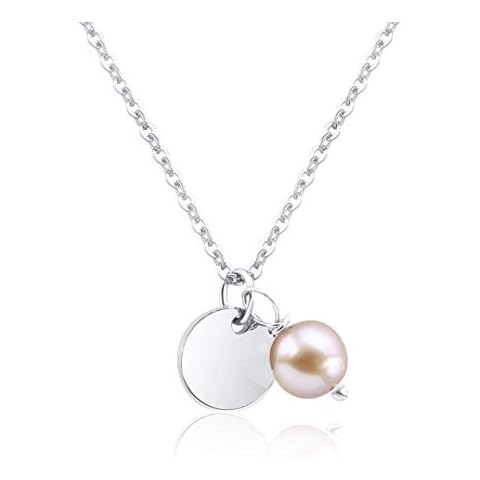 Freshwater Cultured Pearl Pendant Necklace for Women-platinum-plated Cover