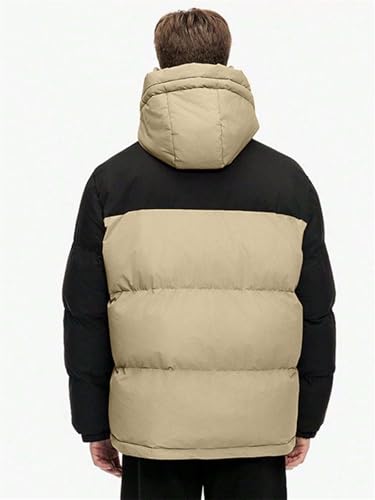 hathne Men's Winter Puffer Jacket Thicken Winter Warm Padded Coat Outerwear with Hood3