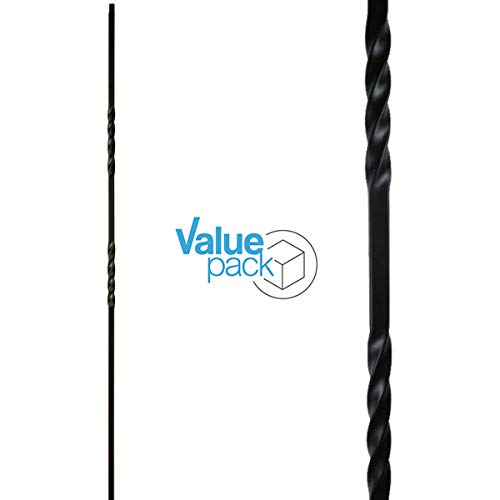 Affordable Stair Parts - Double Twist 1/2" (Contractor Pack of 10) Square Metal Balusters - Staircase Iron Balusters - Metal Spindles (Real Satin Black not Matte or Flat Color) - Thumbnail 4