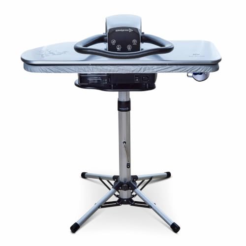 Speedypress - Prensa de planchado a vapor 91HD, color plateado, resistente, profesional, 91 cm con soporte (+ accesorio de plancha gratis, filtro de agua anticalcáreo, cubierta de repuesto y fieltro