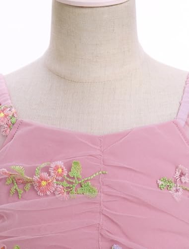 IMEKIS Toddler Girl Birthday Dress Floral Confetti Tulle Formal Wedding Party Long Sleeve Dress Cake Smash Photo Shoot4