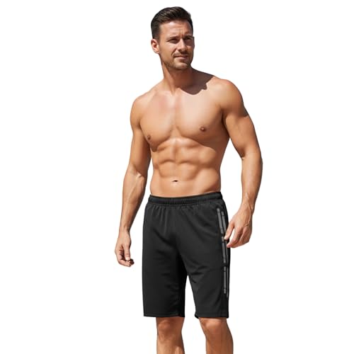 Image of LIMEE Swimming Shorts for Men & Boys, Adjustable Swim Suit, Breathable Quick Dry Swimming Trunks, Sports Shorts for Swimming, Running & Beach Wear