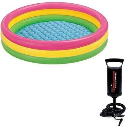 Summer Special 3 feet Inflatable Kid Swimming Pool with Air Pump, Bath tub, Water Pool for Kids (Multicolor)-image-43