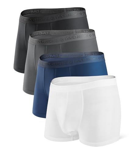 Image of DAVID ARCHY Men's Underwear Ultra Soft Comfy Breathable Bamboo Rayon Trunks in 4 or 7 Pack