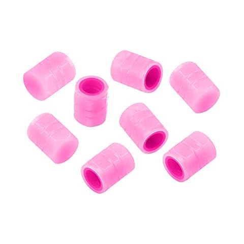 WQEPYY Tyre Valve Caps, 8 PCS Noctilucous Tire Air Caps Cover, Illuminated Auto Wheel Valve Stem Cap, Fashion Luminous Universal Car Accessories for Car, Truck, SUV, Motorcycles, Bike (Pink) Cover