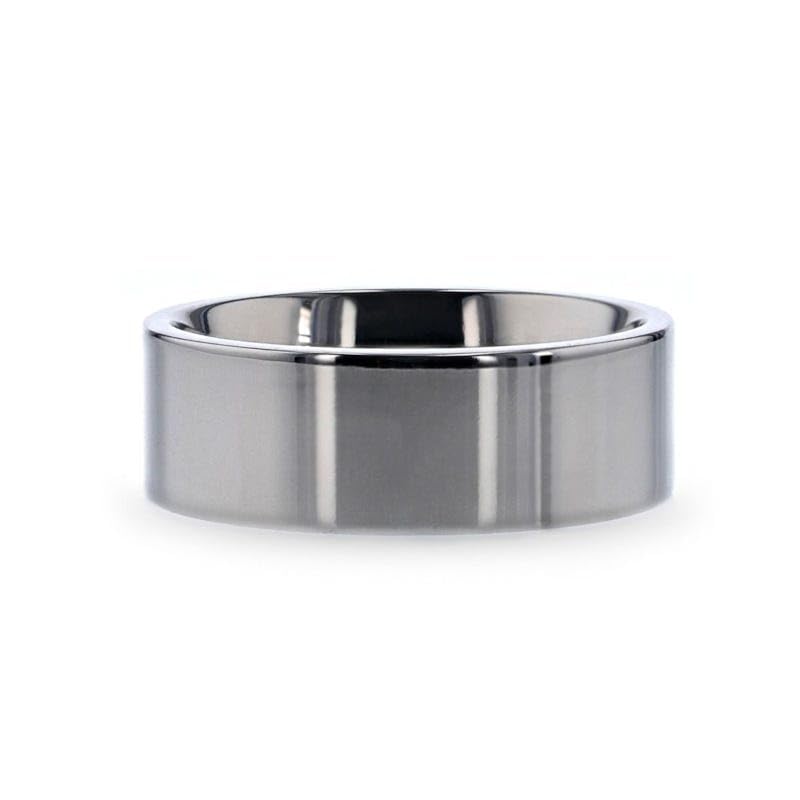 Thorsten HARDY Polished Finish Flat Style Men’s Titanium Wedding Ring - 6mm & 8mm3