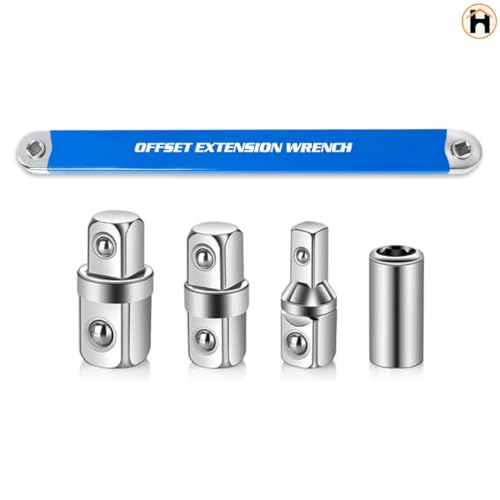 Image of Homdum Impact Extension Wrench Offset Design with Ratchet Mechanism for Automotive & DIY Use| Multi-Angle Offset Extension Wrench Durable Steel Ratcheting Tool for Home & Garage