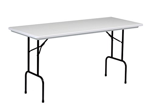 Correll RS3072 Blow Molded Plastic Standing Height Top Folding Table, Rectangular, 30