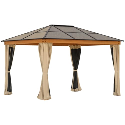 Outsunny Pavillon, Gartenpavillon 2,96 x 3,60 m, Wasserdichtes Gartenzelt,...