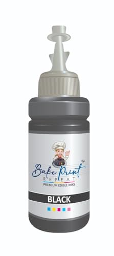 Bake Print Repeat Edible Printer Ink: Perfect for Photo Cake Décor & Edible Printing Projects Black-100ml