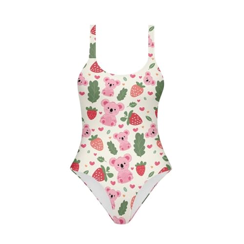 Image of One Piece Bathing Suit for Girl Kids Cute Beach Sport Swimwear U Back Scoop Neck Summer Swimming Pool Beachwear