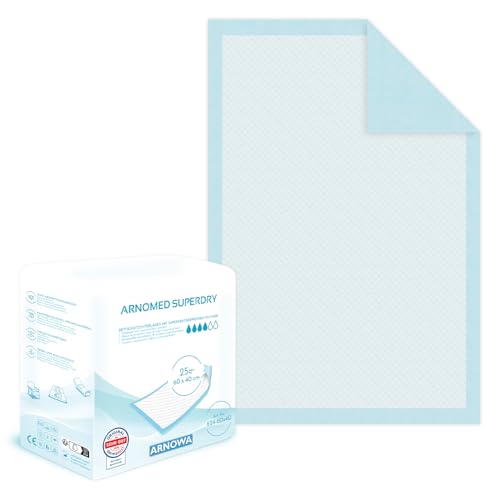 175x ARNOMED empapador incontinencia desechable ligero, empapador absorbente 60x40cm, cambiador bebé desechable, empapador 5 capas celulosa cama para incontinencia, empapador cama desechable