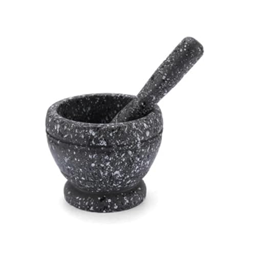 Mortero Cocina Mortero de plástico, trituradora pastillas, molinillo especias, cuenco, polvo Pesto, superficie contacto, molienda(Granite pattern)