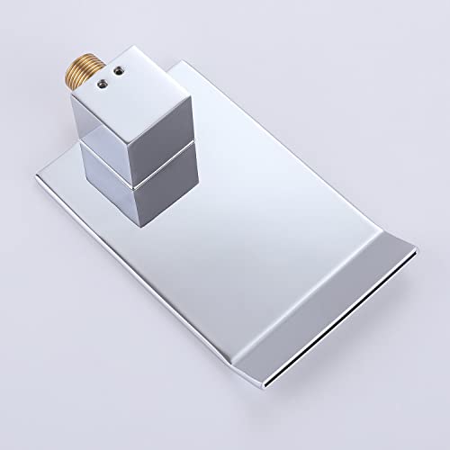 Hamoler Wall Mount Bathroom Bathtub Faucet Spout Waterfall Tub Filler Faucet Sprayer Vessel Sink Faucet Spout Waterfall Wall Mount, Chrome #TOP6