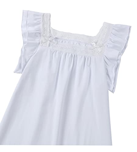 Little Girls Nightgown Cotton Nightdress Cute Cotton Pajamas Dresses Princess Sleepwear Kids White Long Sleeves2
