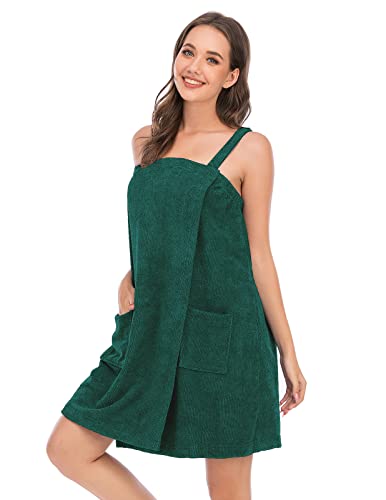 Image of Veseacky Women Bath Wrap Towel for Womens Shower with Pocket Adjustable Spa Robe & Facial Headband