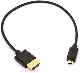 HTGuoji Micro HDMI to HDMI Cable Adapter Support Ethernet 4K 3D Audio Return for Smart Phones, Tablets, Action Cameras, Nikon B500, Raspberry Pi 4 (30 cm)