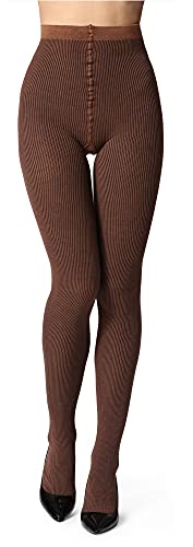 Bellivalini Damen Strumpfhose aus Baumwolle BLV-1114 (Braun, S)