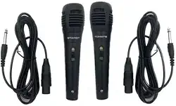 Kit 2 Microfone Dinâmico Profissional Com Cabo 3 Metros P10 para Karaokê Caixa de Som e Instrumentos Marca Tomate modelo MT-1010