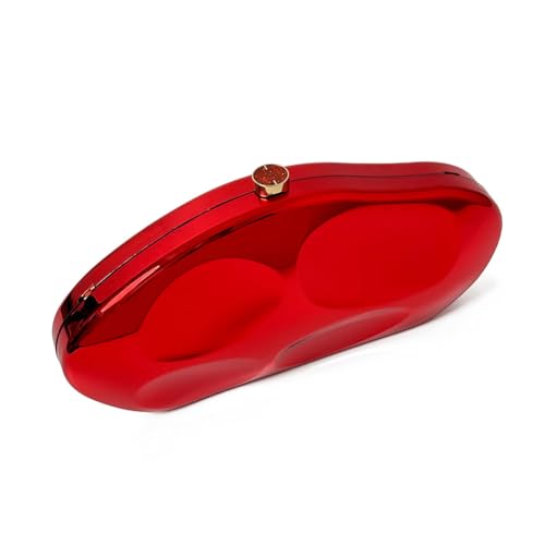 Image of Acrylic Shell Clutch Purse for Women Metallic Evening Bag Large Designer Acrylic Handbag for Wedding Party Prom