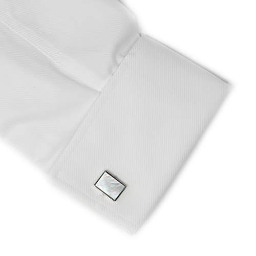 Mother Of Pearl Cufflinks With Box Men Classic White Stone Cuff Links Wedding Groom Gift3