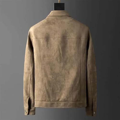 DUHGBNE Jacke Winter Herren Warm Herbst Mantel 2025 Frühlings Herbst Einfarbig Slim Fit Flip Kragen Freizeit Business Leichter Luxus High End Herrenmantel Wintermantel Wasserdicht Herren