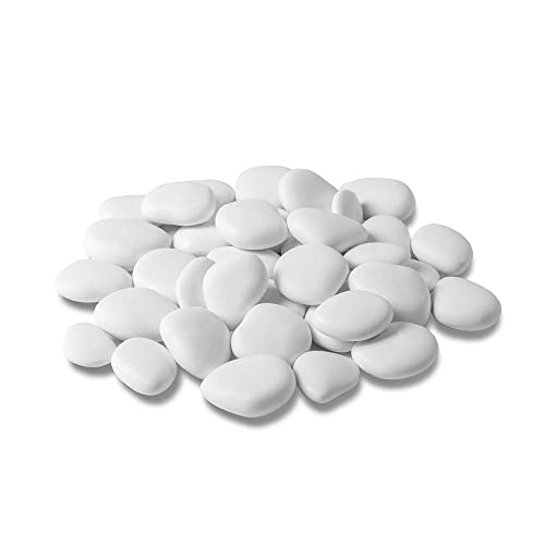 Kalapanta   Piedras decorativas de plástico reciclado tamaño pequeño para macetas, pintura, acuarios, jardín, mini pack, blanco, fabricado en Italia