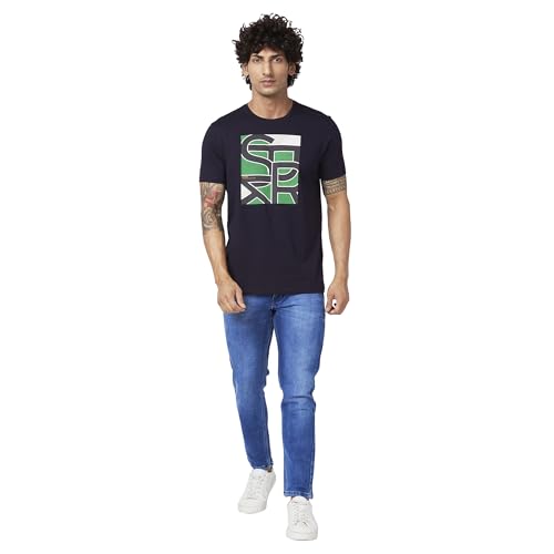 Image of Spykar Men's Solid Slim Fit T-Shirt