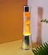 Lavalampe Fisura in Orange mit verchromter Basis und transparentem Glas