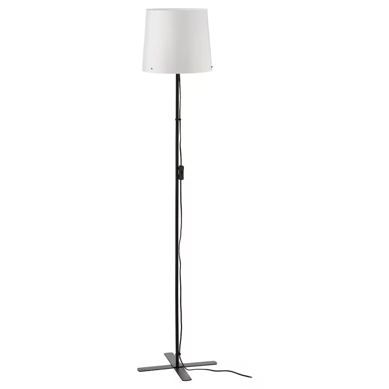 Black and White Modern Floor Lamp 150 cm – Adjustable Standing Lamp with Soft Ambient Light for Living Room, Bedroom, Home Office, and Reading Corners – Minimalist Design with Foot Switch