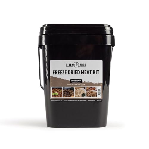 Ready Hour Freeze-Dried Meat Kit (20 Servings), Emergency Supply, Prepper Supply, Protein Source, Emergency Food, Prepper Survival Kit, Bulk Meat, Shelf-Stable, Long-Term Storage