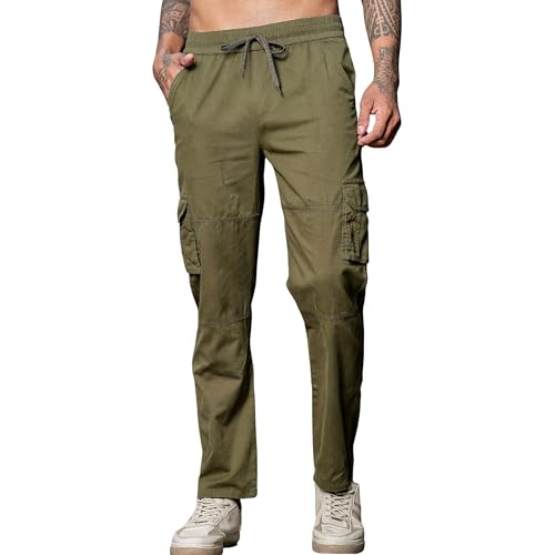 Image of Men's Stylish Cargo Pants | Slim Fit | Multi-Pocket Utility Trousers | Durable & Comfortable Fabric | Casual, Travel & Outdoor Wear