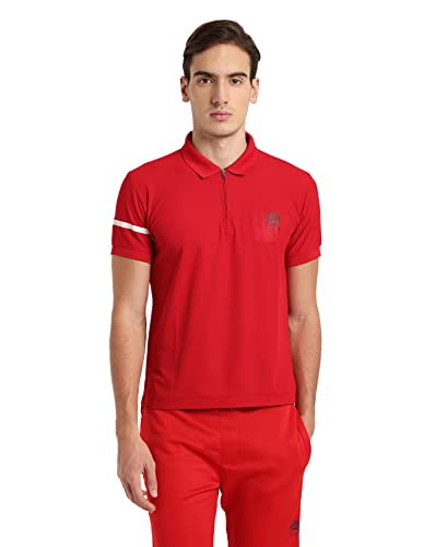 Image of U.S. Polo ASSN. Men Polyester Zipper Sport Slim Fit Polo Shirt