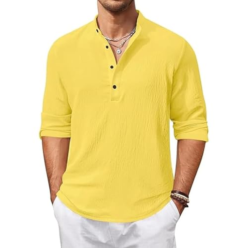 Image of Bellstone Men's Cotton Blend Solid Regular Fit Full Sleeve Short Kurta | Men's Trendy Short Kurta | Ethnic Stylish Casual Lightweight Summer Kurta for Daily and Occasion Use