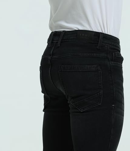 Image of TURMS Men's Anti Stain Jeans 30 Days No Wash Anti Odor Casual Mid Rise Denim Pants | Traveler Comfort Stretchable Breathable Cotton Rich