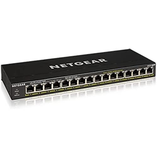 NETGEAR Switch de red Gigabit Ethernet PoE de 16 puertos GS316PP |no gestionado | 16x PoE+ consumo 183W - Montaje en...