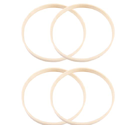 Macrame Garland Dreamcatcher 10pcs 13cm Diameter Dream Catcher Ring Round Wooden Hoop DIY Craft Tools (Beige) Embroidery Hoop