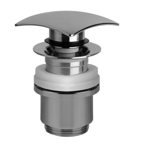 Válvula de desagüe Gessi Stop&Go 1 1/4 para lavabos con rebosadero, válvula de vástago mín. 25mm/máx. 45mm, 29083031, Color: cromo