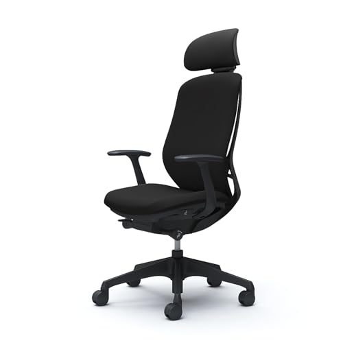 オカムラ シルフィー オフィスチェア デスクチェア 完成品 組立不要 エクストラハイバック 可動ヘッドレスト クッション デザインアーム ブラック樹脂脚 ブラックフレーム ブラック C64GXR-FSF1