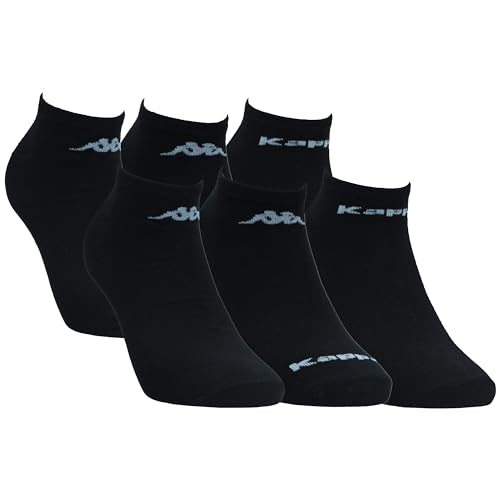 Kappa 6 Paires Chaussettes Sport - Homme - Hauteur Cheville - Coton (Noir, 43-46)