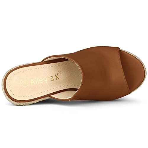 Allegra K Women Espadrille Wedge Heel Platform