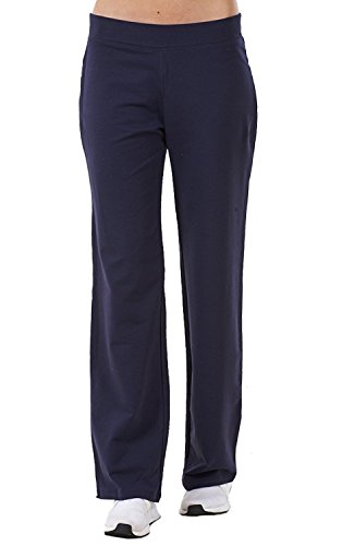Ex Famous Store - Pantalones de chándal de algodón elástico para mujer Azul azul marino 58 Corto