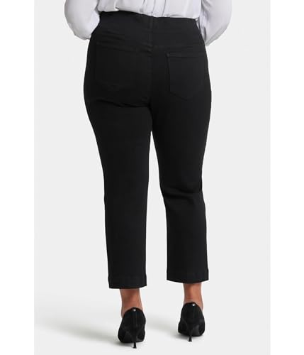NYDJ Women's Plus Bailey Relaxed Straight Ankle Pull-on Jeans Overdye Black2