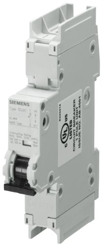 Siemens 5SJ41027HG41 Miniature Circuit Breaker, UL 489 Rated, 1 Pole Breaker, 2 Ampere Maximum, Tripping Characteristic C, DIN Rail Mounted, Type HSJ, 240 VAC, 60 VDC