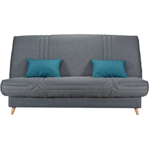 COMFORT BULTEX Clic clac 3 Places - Tissu Anthracite - Made in France - L 192 x P 95 x H 101 - Mona