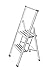 Produktbild WENKO Leichte Aluminium Trittleiter mit 2 Stufen für 50 cm höheren Stand, rutschsichere XXL-Stufen, Design Klapptrittleiter, TÜV Süd Zertifiziert, 44 x 101 x 5,5 cm, Weiß