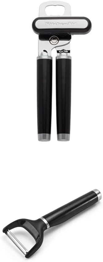 KitchenAid Classic Multifunction Can Opener/Bottle Opener, 8.34-Inch, Black & KitchenAid KE145OHOBA Classic Y Peeler, One Size, Black 2