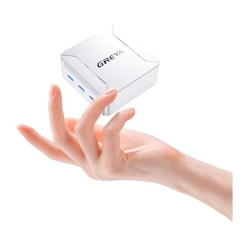 GREVA Mini PC Intel 12th Alder Lake N100 4 cores 4 Threads 3.4 GHz 12GB RAM 512GB M.2 SSD Mini PC Computer 4K UHD 60Hz, 2024 Mini Desktop PC Windows 11, Gigabit Ethernet, 2.4G/5G Dual-Band WiFi 6 BT5 Cover