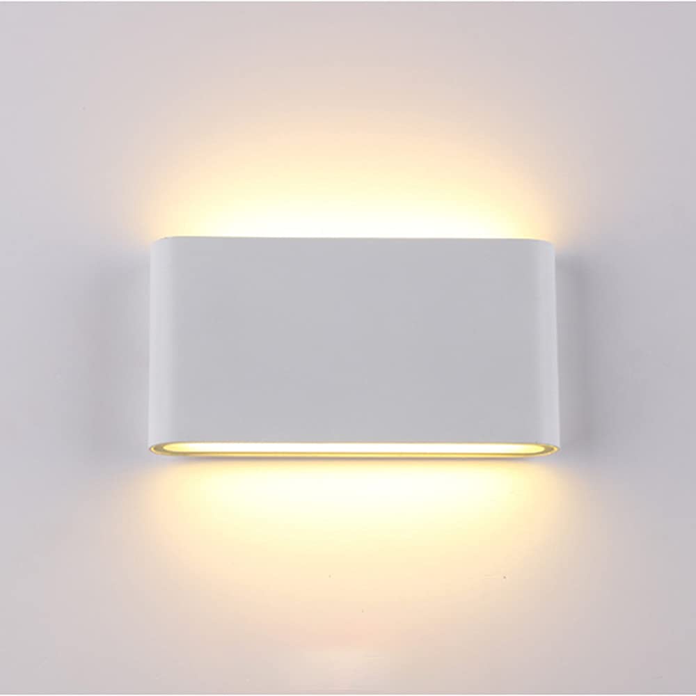HYJAUSXB Wash Wall Light Fixture Square IP65 Waterproof丨Up Down Sconces Lighting丨Indoor Lights for Living Room Bedroom Hallway Corridor丨Outdoor Courtyard Patio External Lamps (White 3000k Smal