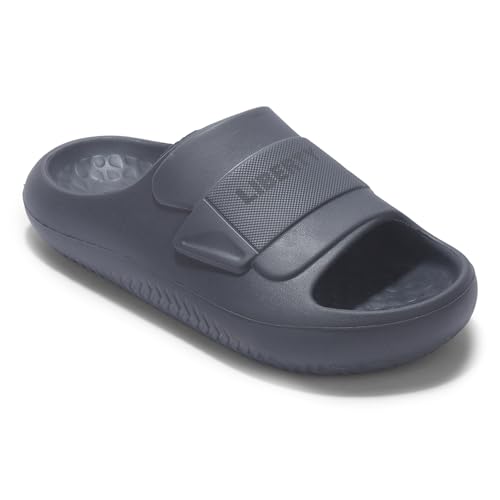 Image of Liberty A-HA DAILYWALK Slippers for Men - Black & Dark Grey EVA Slip-On Casual Slippers | Soft Moulded Footbed, Lightweight Footwear for Home, Casual, Errands, Garden, Daily & Outdoor Wear